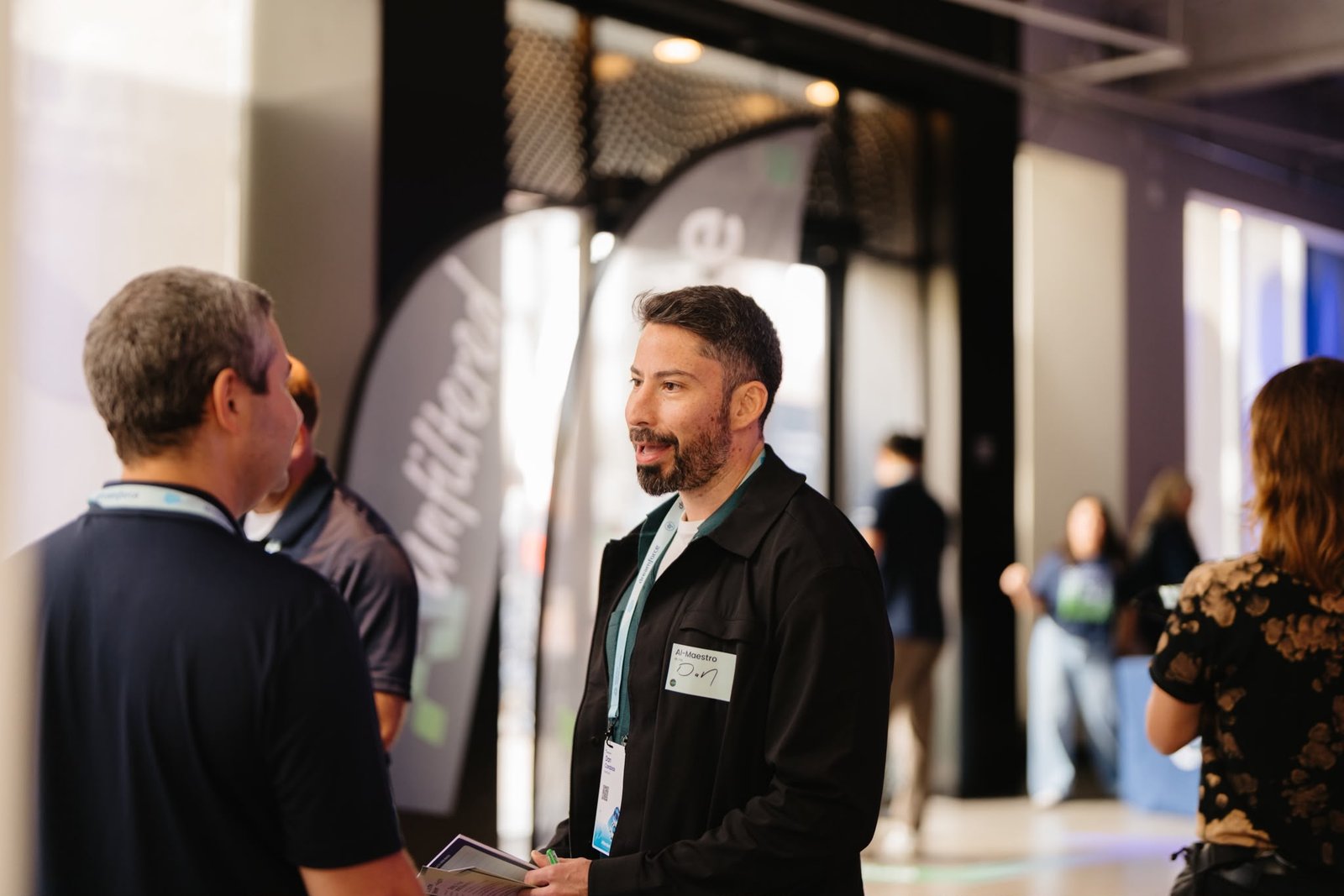 Dan Carabias in conversation at an event in San Francisco.
